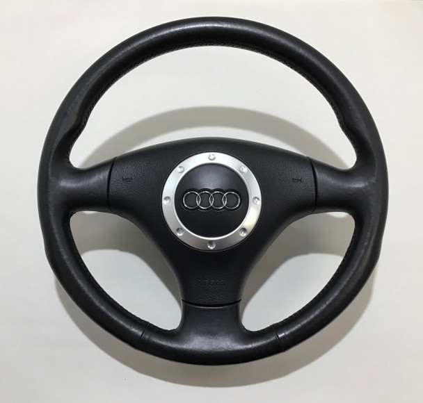 2000-2006 Audi TT Factory Black Leather Steering Wheel w/ Airbag / Manual / T1010