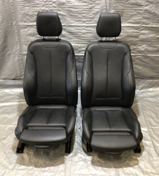 2014-2020 BMW 2 Series Coupe Front Sports Seats / Dakota Black Leather / Pair / B2001