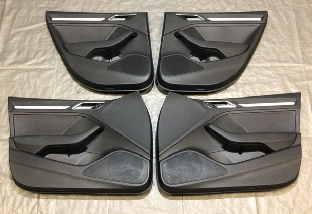 2015-2020 Audi S3 Sedan Interior Door Panels / Set of 4 / Black Leather / S3101