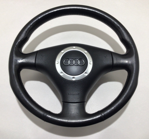 2000-2006 Audi TT Black Leather Steering Wheel W/ Airbag / Manual / T1017