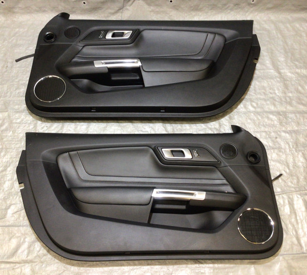 2018-2020 Ford Mustang GT S550 Black Leather Interior Door Panels / Pair / FM005