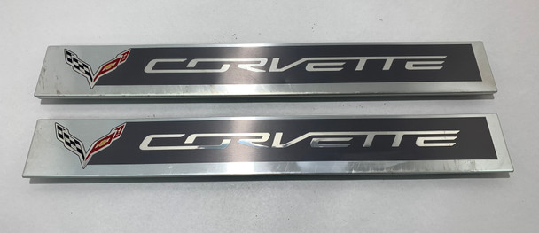 2014-2019 Chevrolet C7 Corvette Stingray Aluminum Door Sill Trims / Pair / C7001 