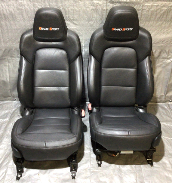 2012-2013 Chevrolet Corvette C6 Grand Sport Black Leather Seats / Pair /   C6008