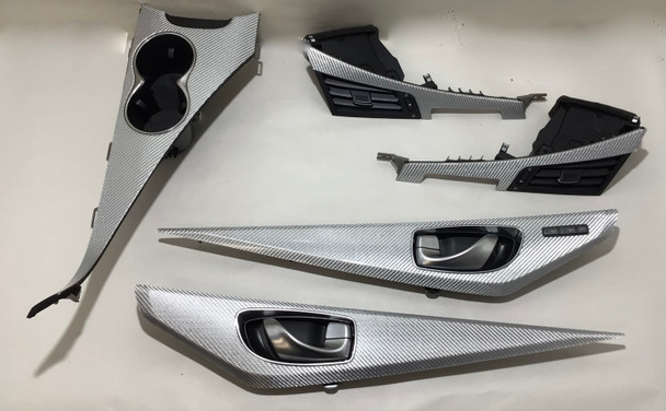 2017-2022 Infiniti Q60 Interior Dashboard Trim Set / Silver Optic Fiber /   IQ603