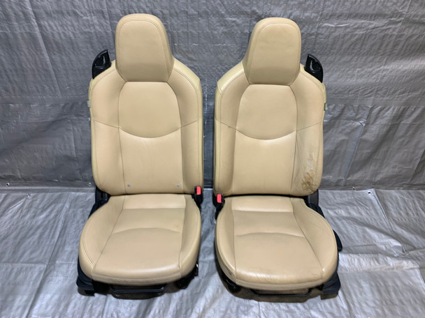 2009-2015 Mazda Mx5 Miata Dune Beige Leather Seats / Pair / NC069 