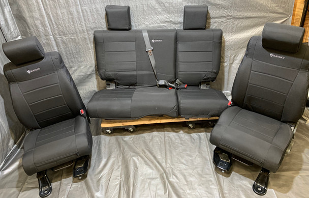 2013-2018 Jeep Wrangler JK Unlimited 4DR Recovered Black Cloth Front & Rear Seat Set / Bartact Mil-Spec /   JK005