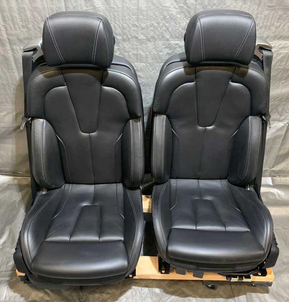 2013-2017 F13 BMW M6 Coupe Merino Black Leather Front Sport Seats / Pair / M6202 