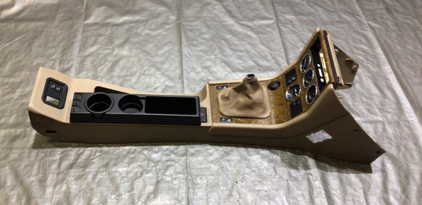 2000-2002 BMW Z3 Roadster Center Console Assembly / Sand Beige / Fine Wood Trim /   Z3026