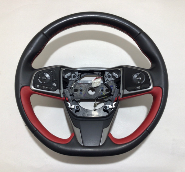 2017-2019 FK8 Honda Civic Type R Black / Red Leather Steering Wheel w/ Controls /   TR103