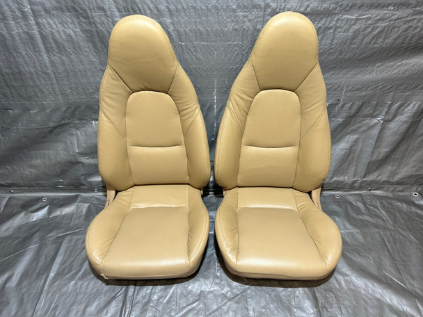 2001-2005 Mazda Miata Recovered Tan Leather Seats / Pair / NB188