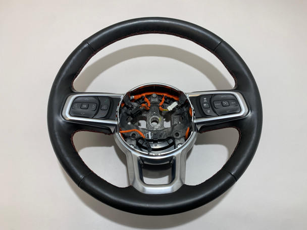 2018-2022 Jeep Wrangler JL Black Leather Heated Steering Wheel / Red Stitch / JL006