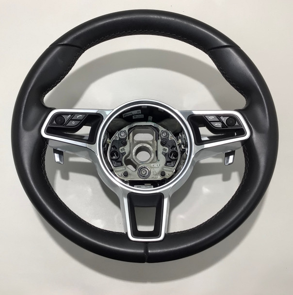 2015-2018 Porsche Macan Black Leather Sport Steering Wheel w/ Paddle Shifters /   PM003