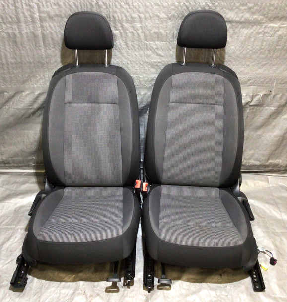2012-2019 Volkswagen Beetle Coupe Black Cloth Front Seats / Pair /   VB009