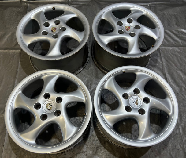 1999-2004 Porsche 996 911 18x10" 18x7.5" Turbo Look Wheels Rims / Set of 4 / P6015 