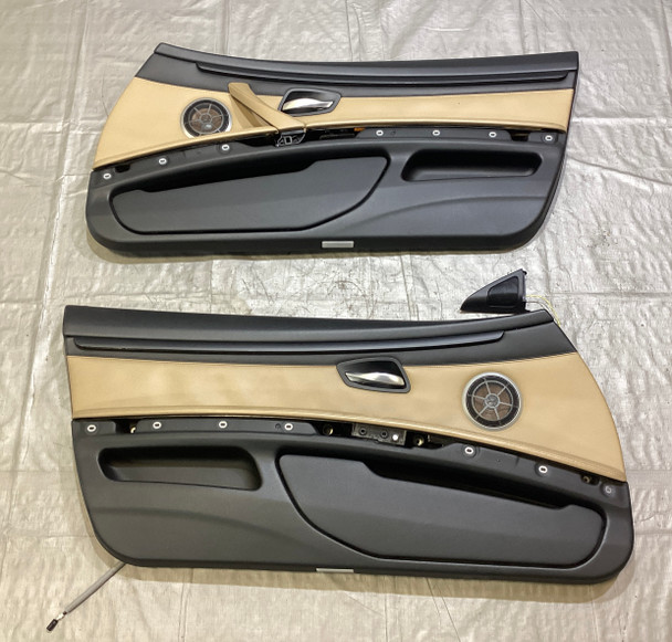 2008-2013 E93 BMW M3 Convertible Interior Door Panels / Pair / Bamboo Beige Novillo Leather /   E9M04