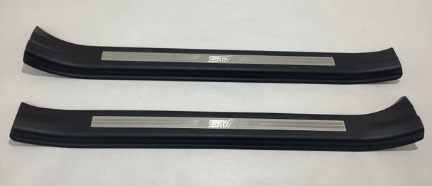 2015-2021 Subaru WRX STI Aluminum Front Door Sill Trim Panels / Pair  /   SS012