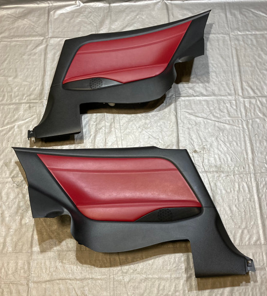 2017-2020 Infiniti Q60 Monaco Red Leather Interior Rear Quarter Panels / Pair /   IQ604