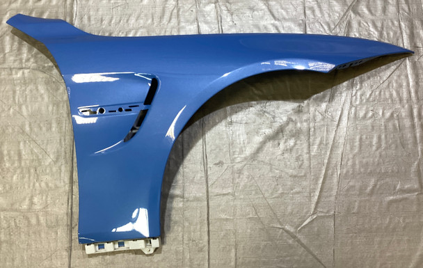 2015-2020 F82 F83 BMW M4 Passenger Side Fender Panel / Yas Marina Blue Metallic   F8M03
