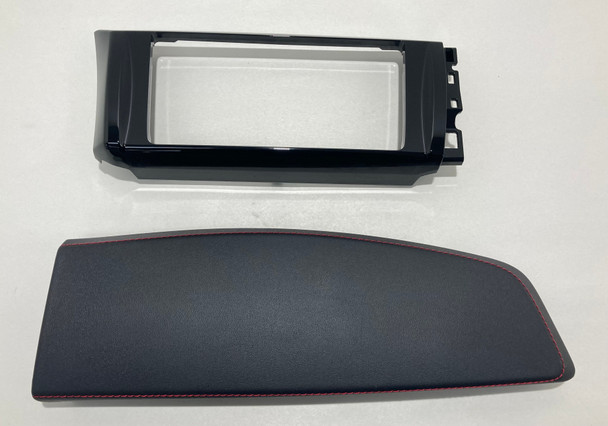 2017-2020 Subaru BRZ Dashboard Trim Panels / Radio Surround / Black Leatherette w/ Red Stitching /   FB039