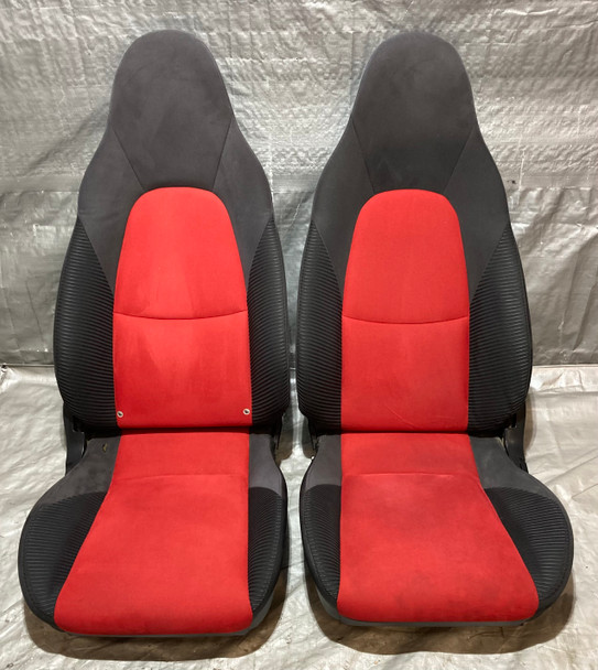 2004-2005 Mazdaspeed Black / Red Cloth Seats / Pair  /   NB205