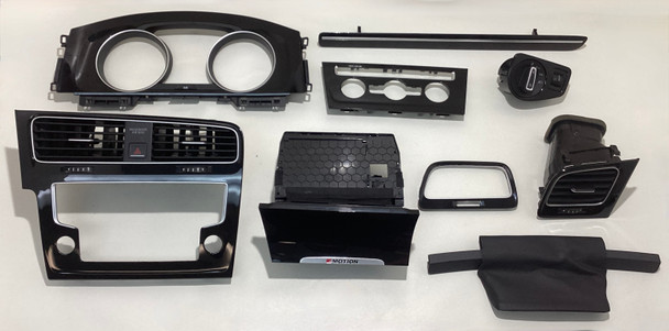 2015-2017 Volkswagen MK7 Golf R Piano Black Interior Dash Trim Set /   M7R08