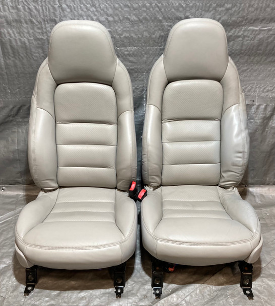 2005-2010 Chevrolet Corvette C6 Titanium Gray Leather Power Seats w/ Memory / Pair  /   C6014