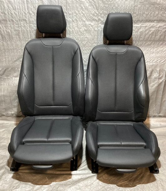 2014-2020 BMW 2 Series Coupe Front Sports Seats / Dakota Black Leather / Pair /   B2006