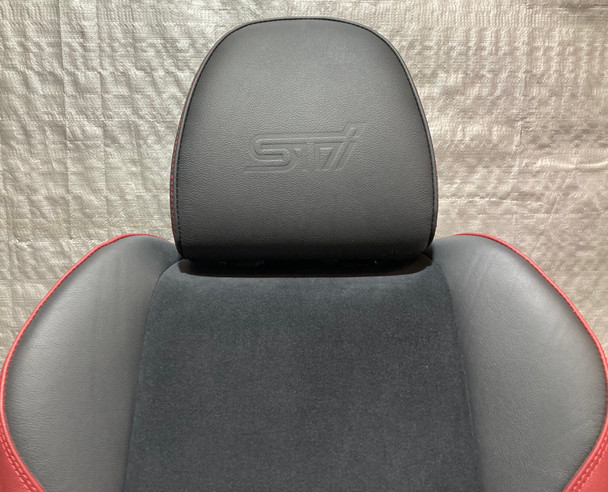 2019-2020 Subaru WRX STI OEM Front Seats / Black Alcantara w/ Red Leather Trim / Pair /   SS015 2019-2020 Subaru WRX STI OEM Front Seats / Black Alcantara w/ Red Leather Trim / Pair /   SS015
