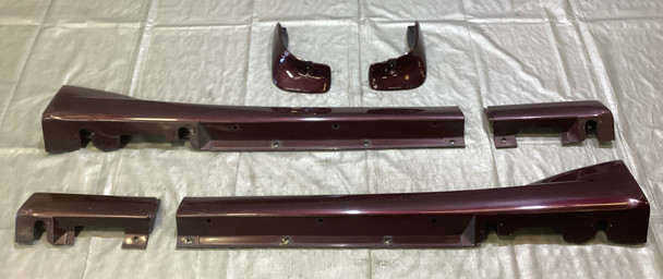 1999-2005 Mazda Miata OEM Small Tupperware Side Skirts & Mud Flaps / Mahogany Mica   NB236