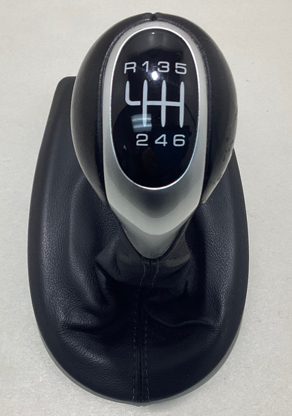 2000-2004 Porsche 986 Boxster S 6 Speed Manual Shift Knob w/ Boot / Silver / BX064