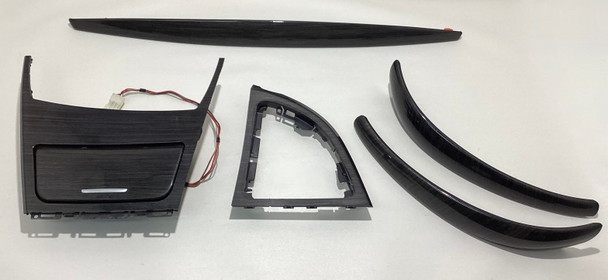 2008-2013 BMW 128i 135i Interior Dash Console Door Trim Panel Set / Fineline Anthracite Wood /   B1011