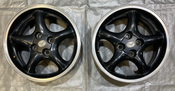 1999-2002 Mazda Miata 15x6" 5 Spoke Enkei Wheels Rims / Pair / NB248