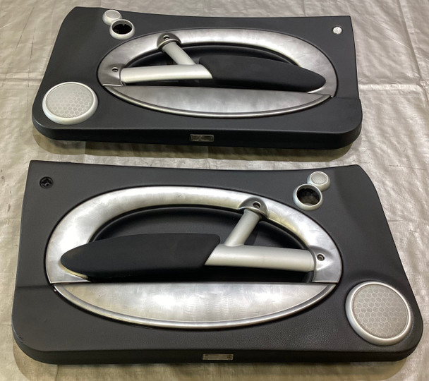 2005-2006 Mini Cooper Door Panels / Black w/ Anthracite Trim / Pair /   R1031
