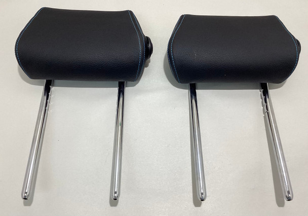 2016-2020 F87 BMW M2 Dakota Black Leather Rear Seat Headrests / Blue Stitching /   B2008