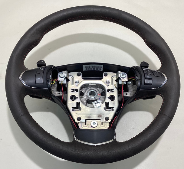 2012-2013 Chevrolet Corvette C6 Black Suede Steering Wheel w/ Red Stitching / Automatic  /   C6019