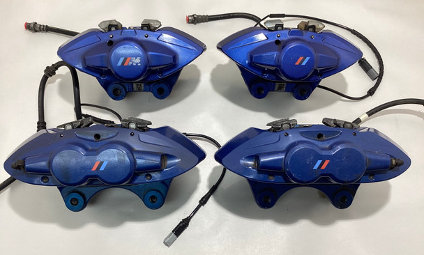 2015-2020 F80 F82 F83 BMW M3 M4 OEM Brembo Brake Calipers / Set of 4 / Blue /   F8M06
