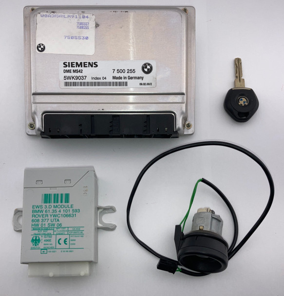 1999-2000 BMW Z3 Roadster 2.3 ECU Kit Ignition Switch EWS w/ Key / 7500255 /   Z3036