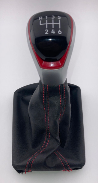 2022-2024 Volkswagen MK8 GTI 6 Speed Manual Shift Knob w/ Boot / Red Stitching /   M8002