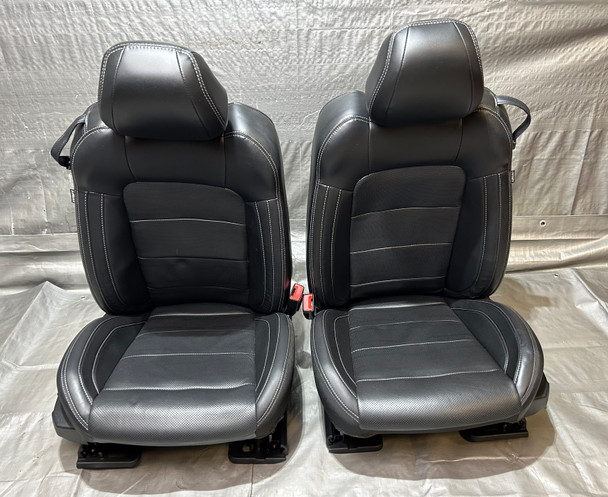 2018-2020 Ford Mustang GT Premium Coupe Black Leather Front Seats / Pair / FM015