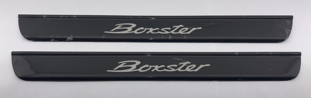 2005-2012 Porsche 987 Boxster Carbon Fiber Door Sill Trim Plates / USED /   BC034