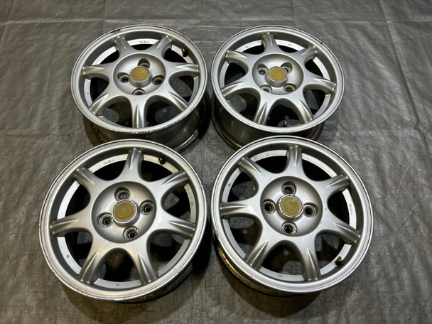 1994-1997 Mazda Miata 1.8l 14x6" Enkei Solid Spoke Wheels Rims / Set of 4 / NA104