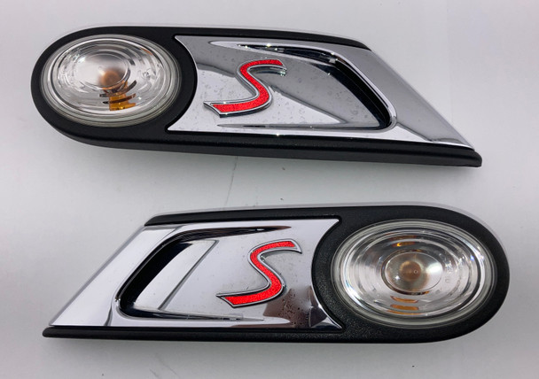 2007-2015 Mini Cooper S R56 R57 Fender Vent Trims / Side Marker Lights / White Silver Metallic  R2032