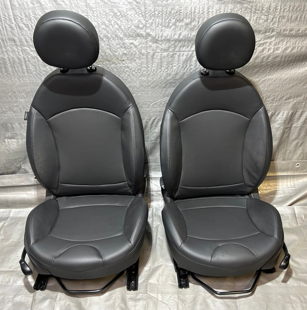 2009-2015 Mini Cooper R57 Convertible Black Leatherette Front Seats / Pair / R2032