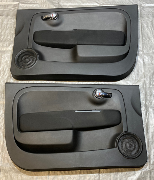2012-2016 Fiat 500 Abarth Black Cloth Interior Door Panels / Pair / F5023