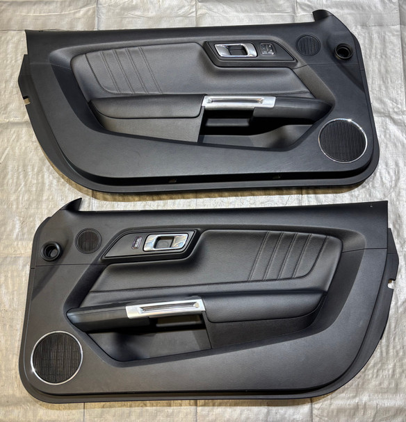 2015-2017 Ford Mustang S550 GT Premium Black Leather Door Panels / Pair /   FM016
