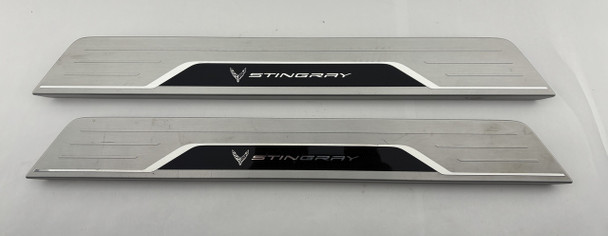 2020-2025 Chevrolet C8 Corvette Stingray Aluminum Door Sill Trim Panels / Pair /   C8001