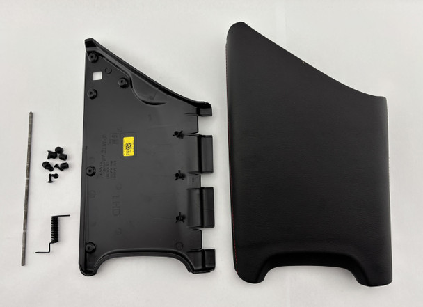 2020-2025 Chevrolet C8 Corvette Lower Center Console Lid / Armrest / Black Leather / Red Stitching /   C8001