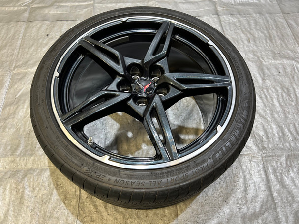 2020-2025 Chevrolet C8 Corvette Stingray 20x11" OEM Carbon Flash Rear Wheel Rim w/ Tire / C8001