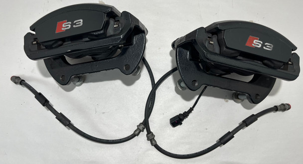 2015-2020 Audi S3 340mm Front Brake Calipers / Pair / Black / 66K S3108