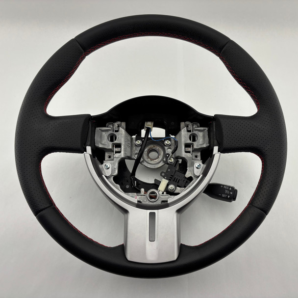 2013-2016 Scion FRS Black Leather Steering Wheel w/ Trim / Manual / Red Stitching /   FB051
